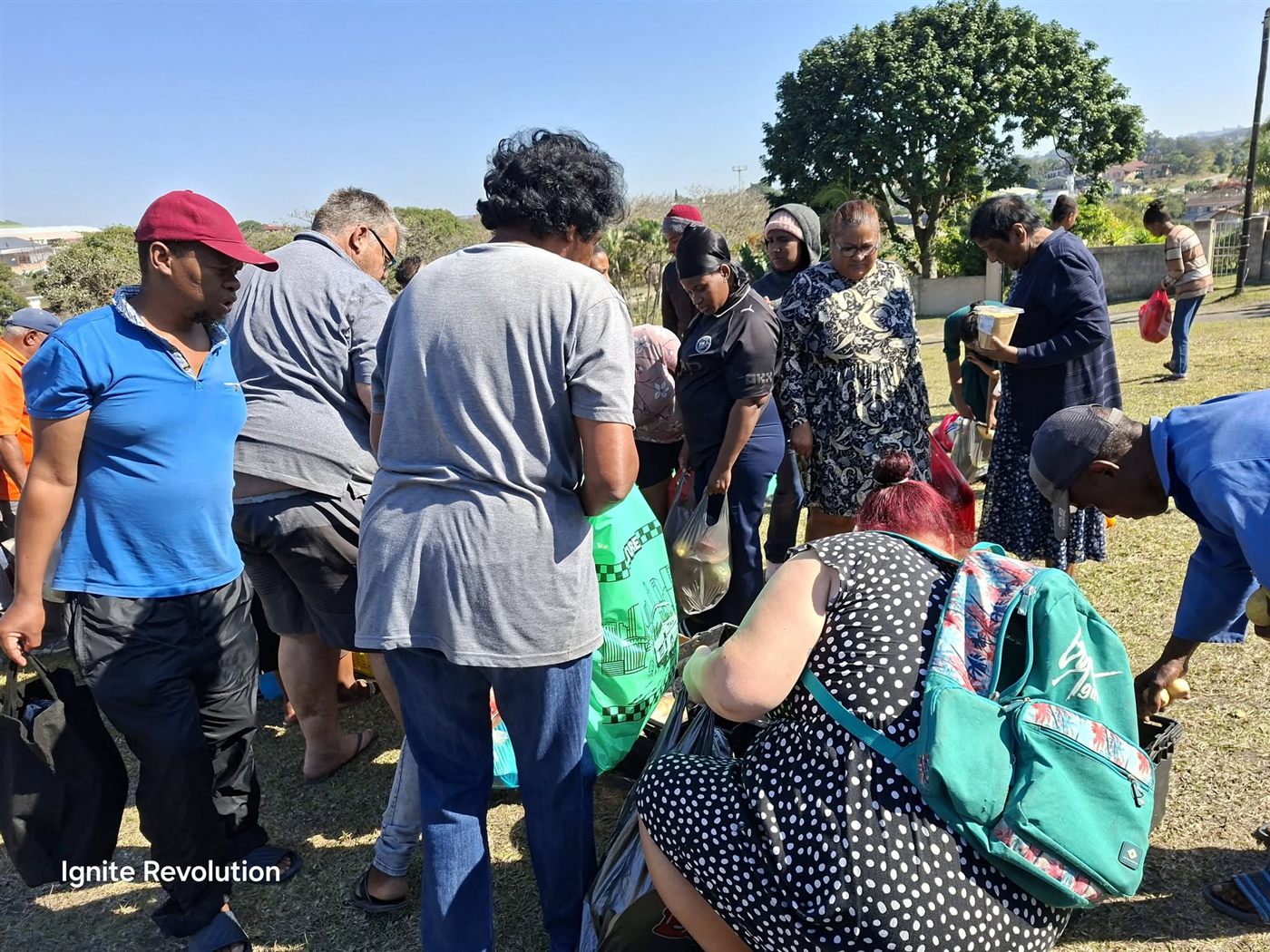 Families collecting fresh produce