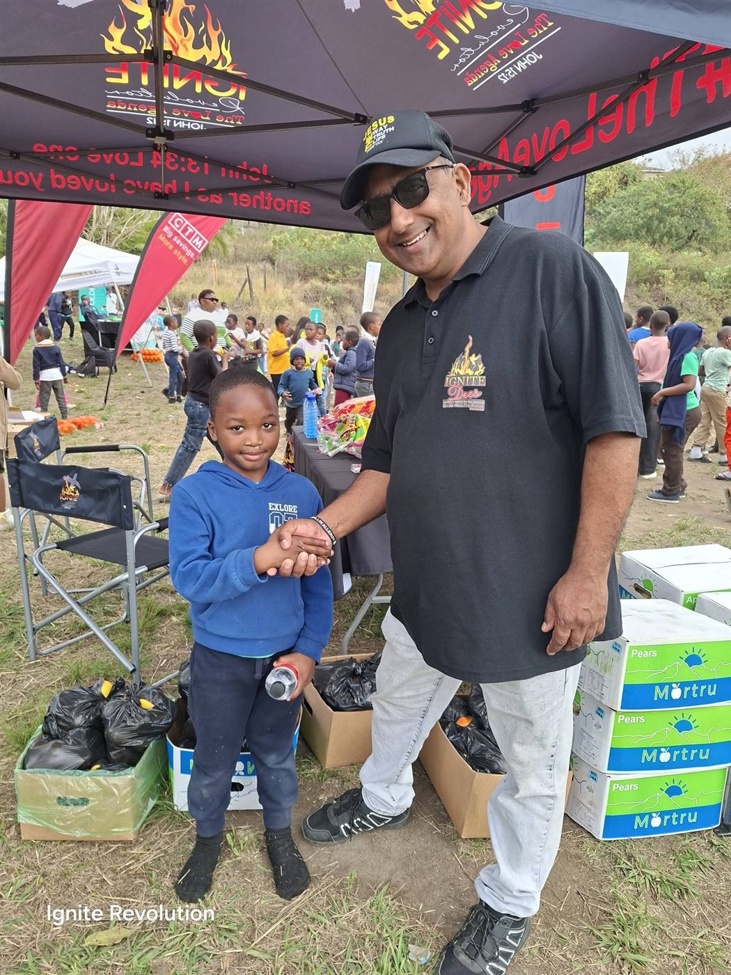 Giving at a community event