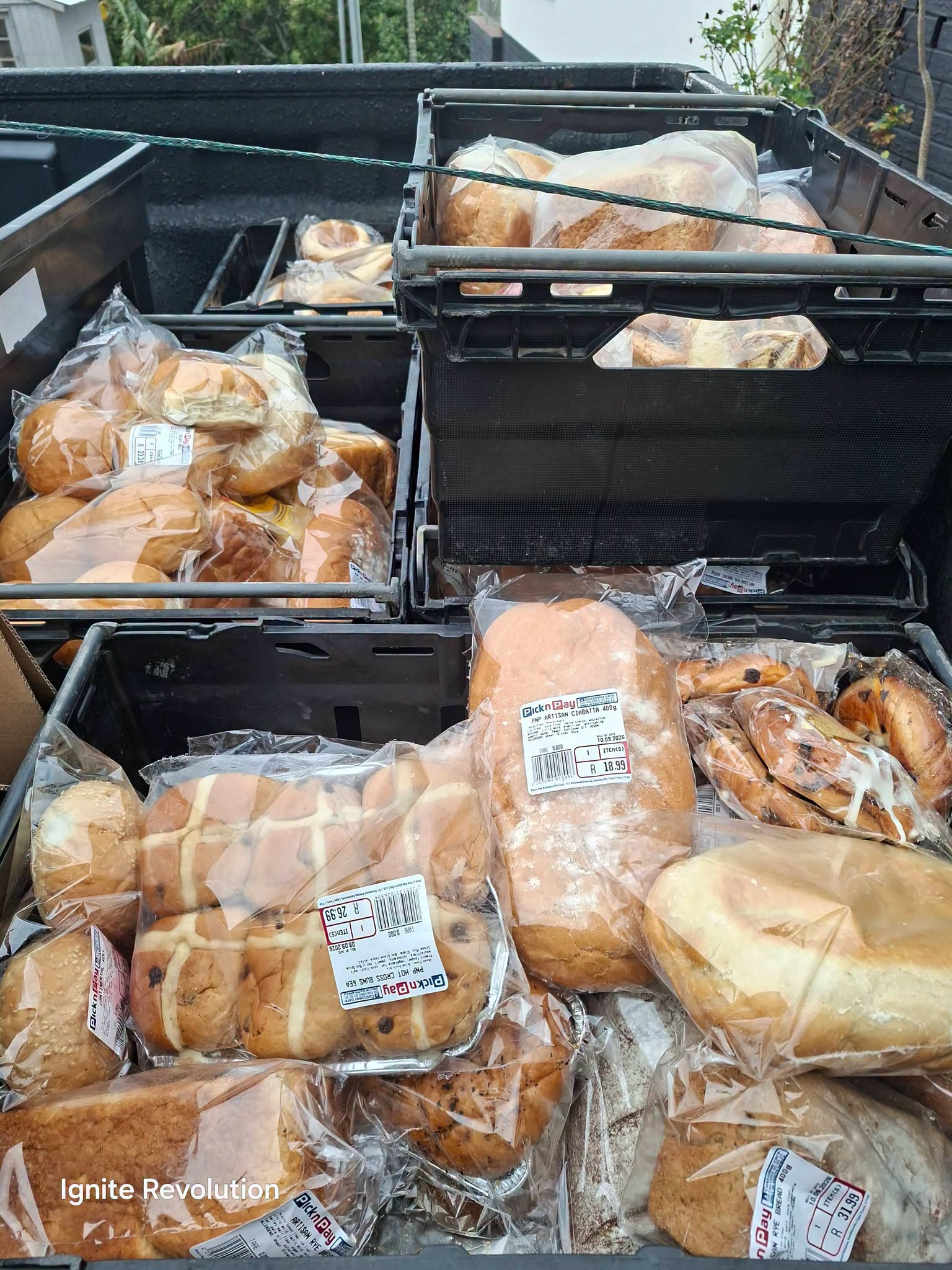Rescued bread, ready for same-day distribution